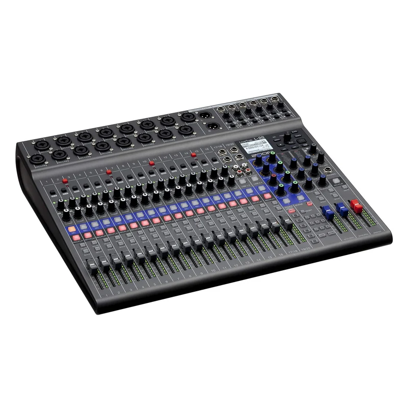Zoom LiveTrak L-20 Digital Mixer & Multitrack Recorder, 20-Input/ 22-Channel SD Card Recorder, 22-in/4-out USB Audio Interface, 6 Customizable Outputs, Wireless iOS Control