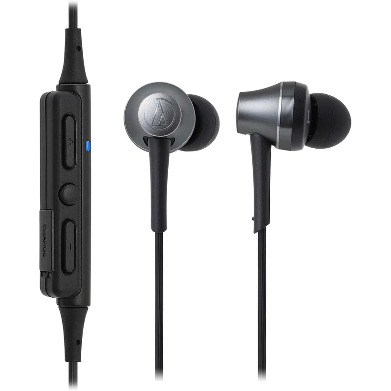 Audio-Technica ATH-CKR75BT Sound Reality Bluetooth Wireless In-Ear Headphones with In-Line Mic & Control, Gun Metal