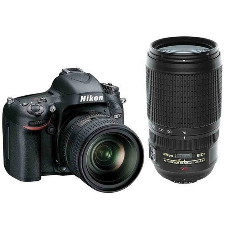 Nikon D610 24.3 MP CMOS Digital SLR w/ 24-85mm and 70-300mm Nikkor VR AF-S Lens