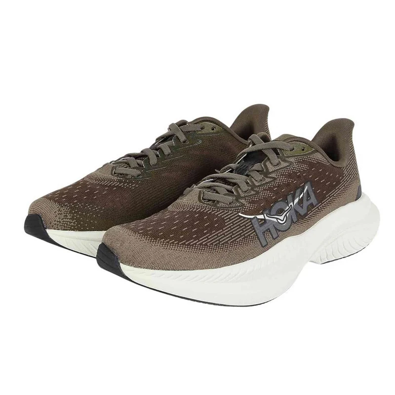Hoka Men's Mach 6 Sneaker, Antique Olive/Truffle Salt, 10