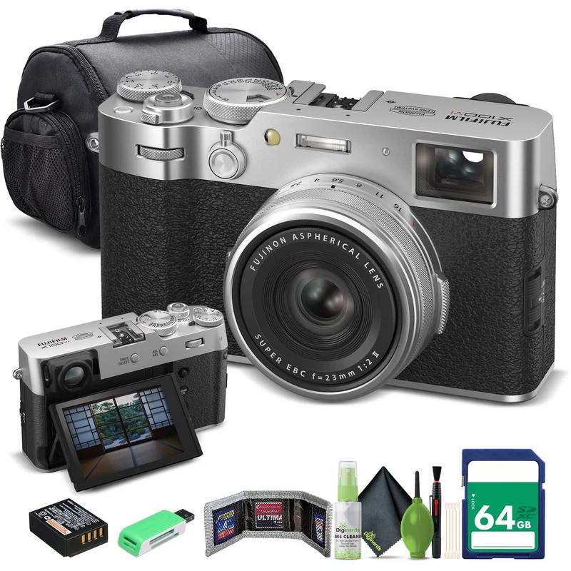FUJIFILM X100VI Digital Camera (Silver) (16821822) + 64GB Card + Starter Bundle -