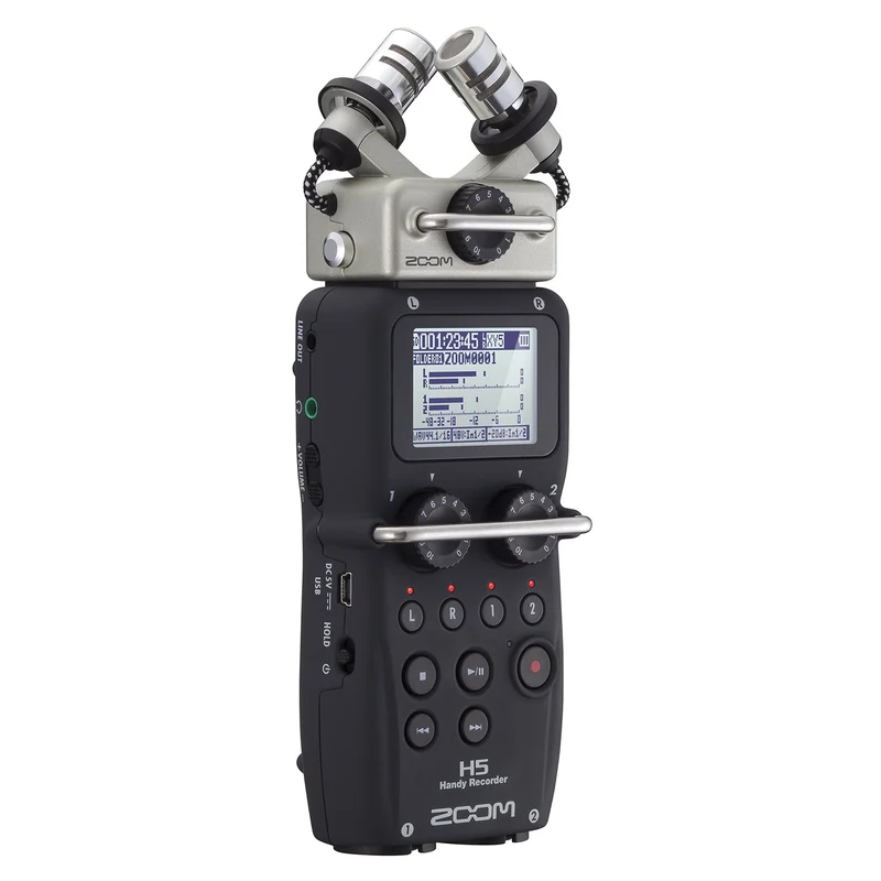 Zoom H5 4-Track Portable Recorder for Audio for Video, Music, and Podcasting, Stereo Microphones, 2 XLR/TRS Inputs, USB Audio Interface, Battery Powered