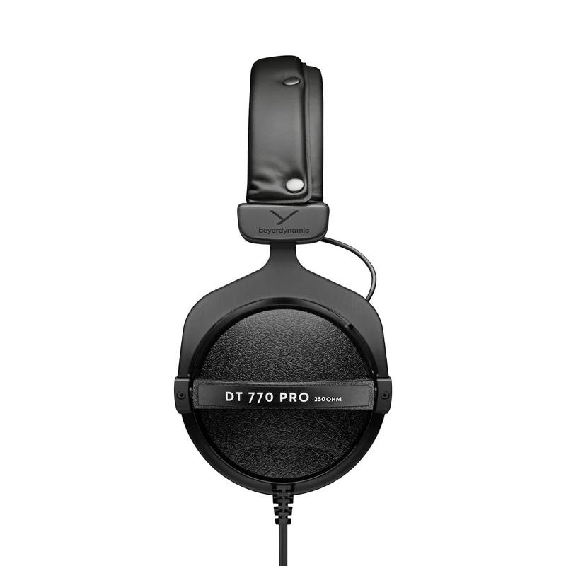 beyerdynamic DT 770 PRO, Wired Headphones, 3m Coiled Cable, Black with Gray Ear Pads