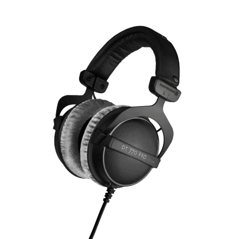 beyerdynamic DT 770 PRO, Wired Headphones, 3m Coiled Cable, Black with Gray Ear Pads