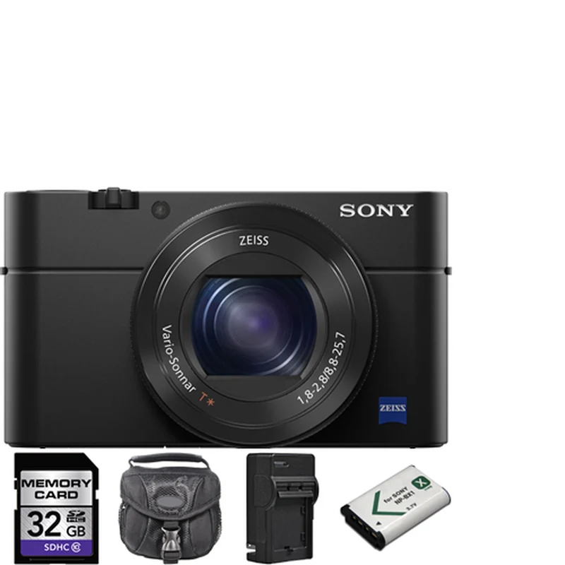 Sony Cyber-shot DSC-RX100 IV Digital Camera + 2 Batteries, 32GB & More
