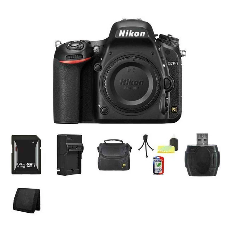 Nikon D750 DSLR Camera Body 64GB Bundle