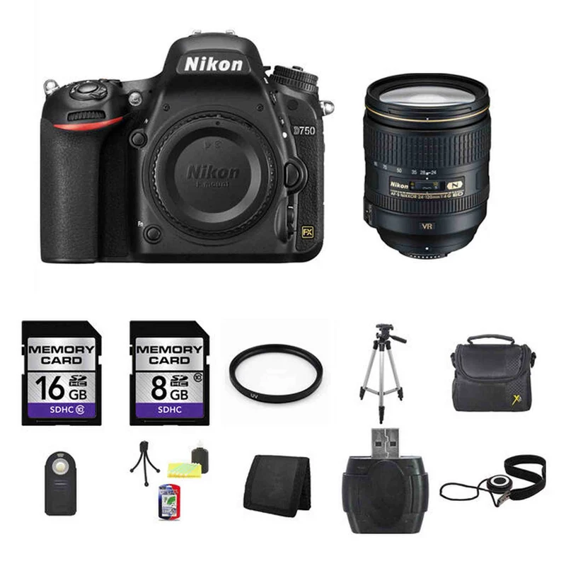 Nikon D750 DSLR Camera w/24-120mm Lens 24GB Full Kit