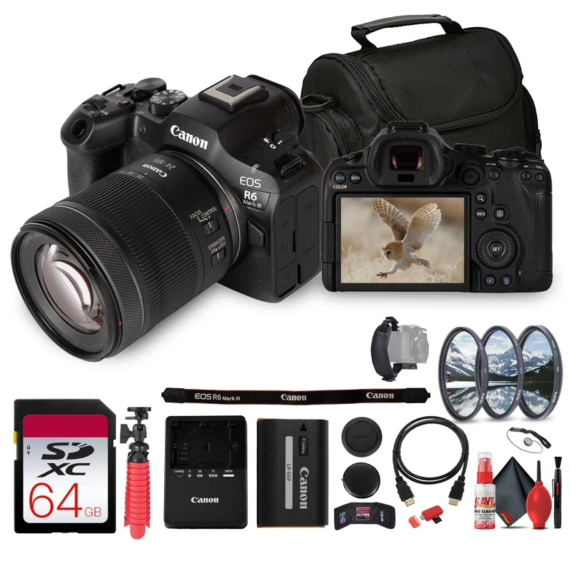 Canon EOS R6 Mark III Mirrorless Camera with 24-105mm f4-7.1 RF Lens Starter Kit
