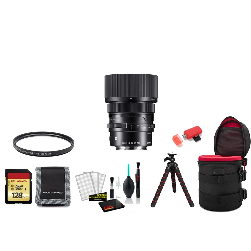 Sigma 50mm f/2 DG DN Contemporary Lens (Sony E) with Memory Card