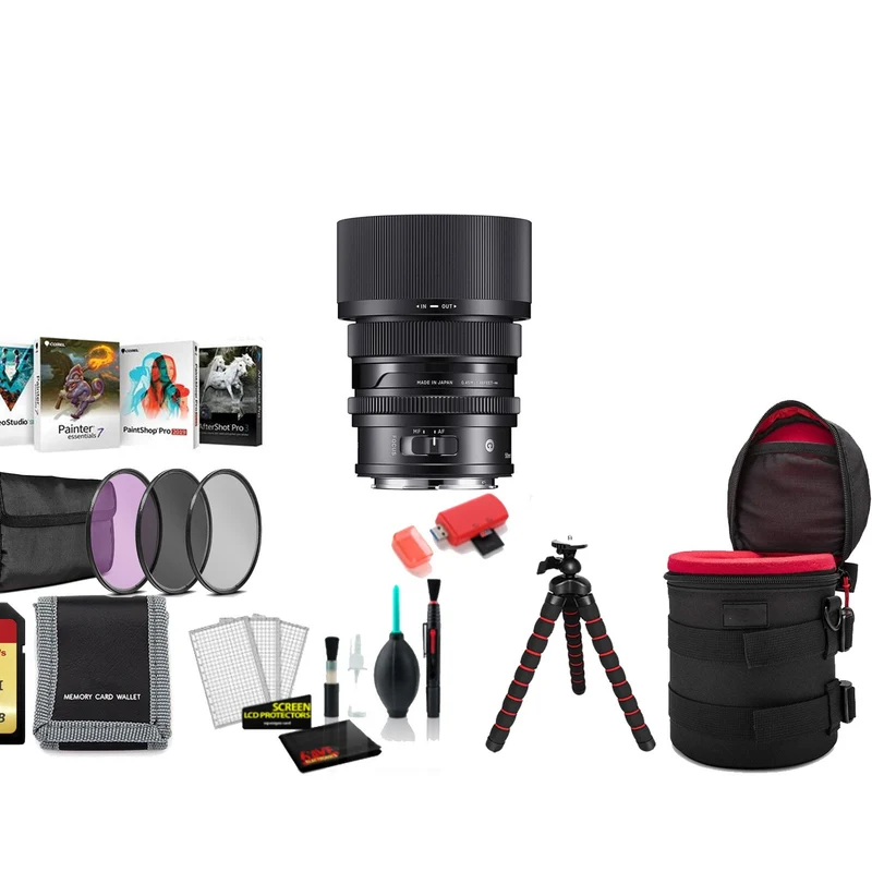 Sigma 50mm f/2 DG DN Contemporary Lens (Leica L) with Tripod and More