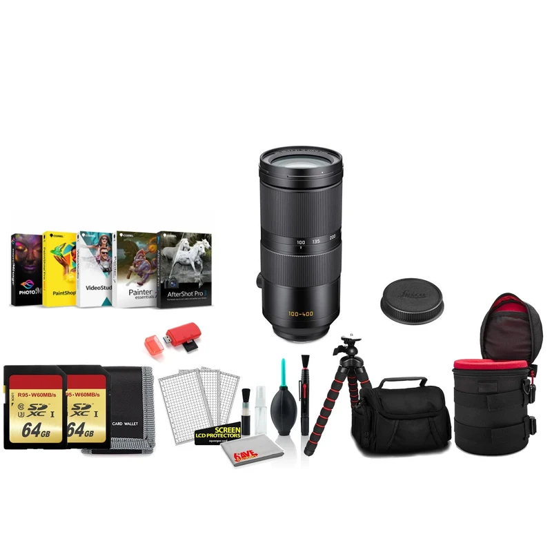 Leica Vario-Elmar-SL 100-400mm f/5-6.3 Lens (L-Mount) with Lens Case and More