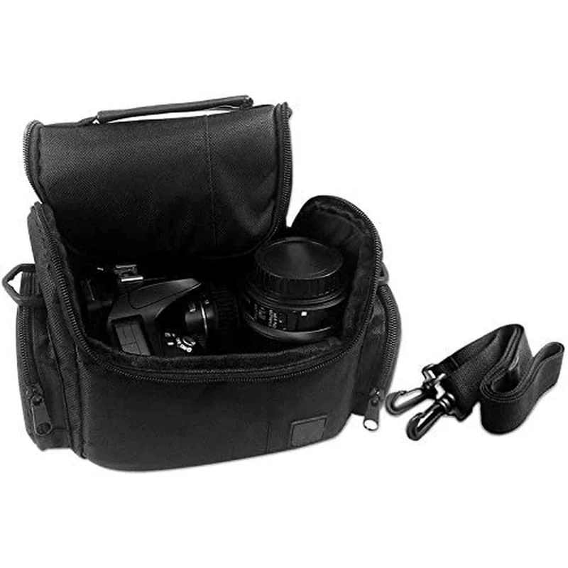 Medium Soft Padded Digital SLR Camera Travel Bag with Strap for Assorted Cameras