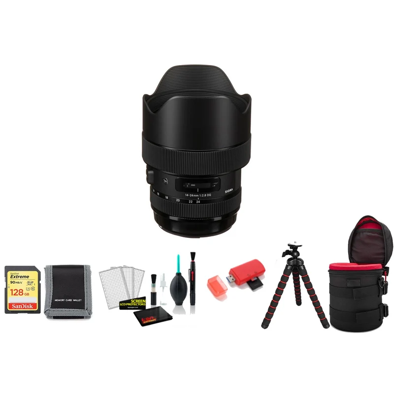 Sigma 14-24mm f/2.8 DG HSM Art Lens for Canon EF with Tripod and More