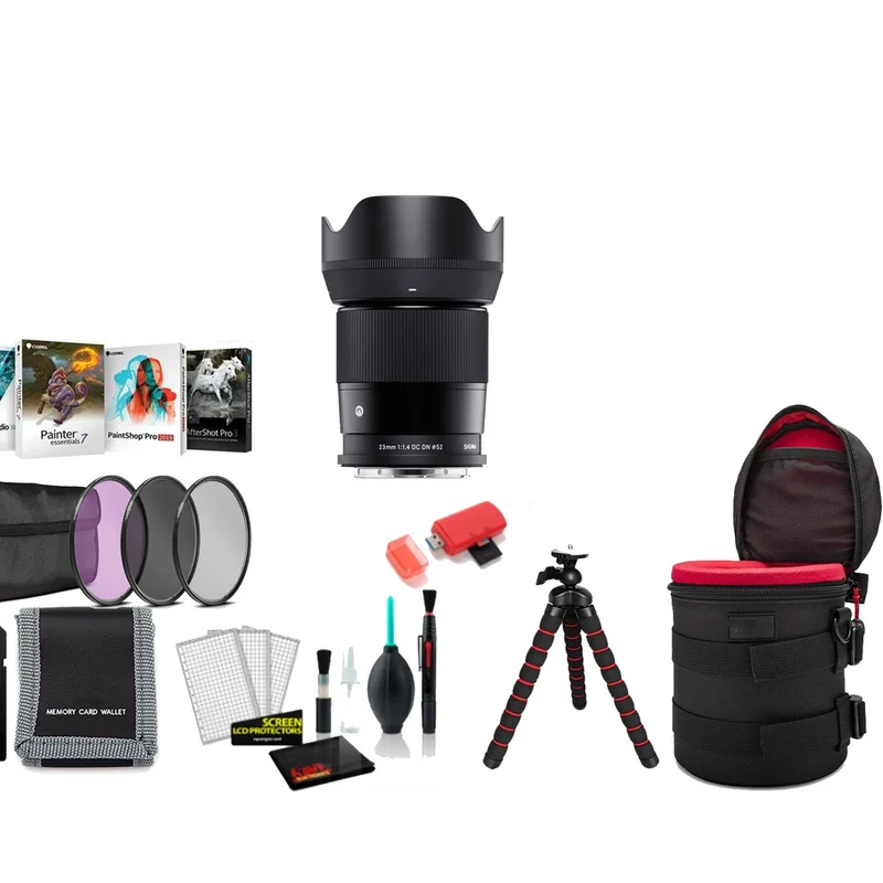 Sigma 23mm f/1.4 DC DN Contemporary Lens (Leica L) with Tripod and More