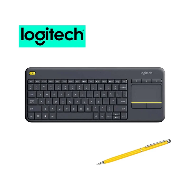 Logitech Wireless Touch TV Keyboard K400 Plus for Computers Laptops with Touchpad Bundle (1-Pack + Stylus)