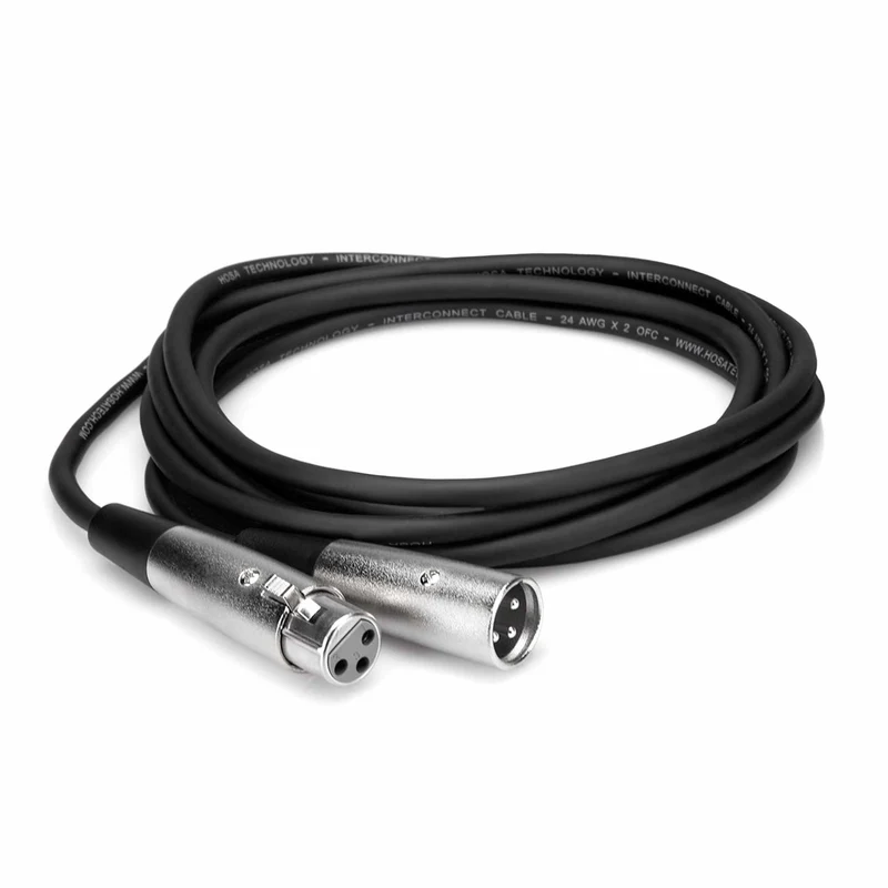 Hosa 10-Foot XLR Cable (5-Pack) Bundled with Ten (10) Reusable Velcro Cable Ties and 6Ave Cleaning Cloth