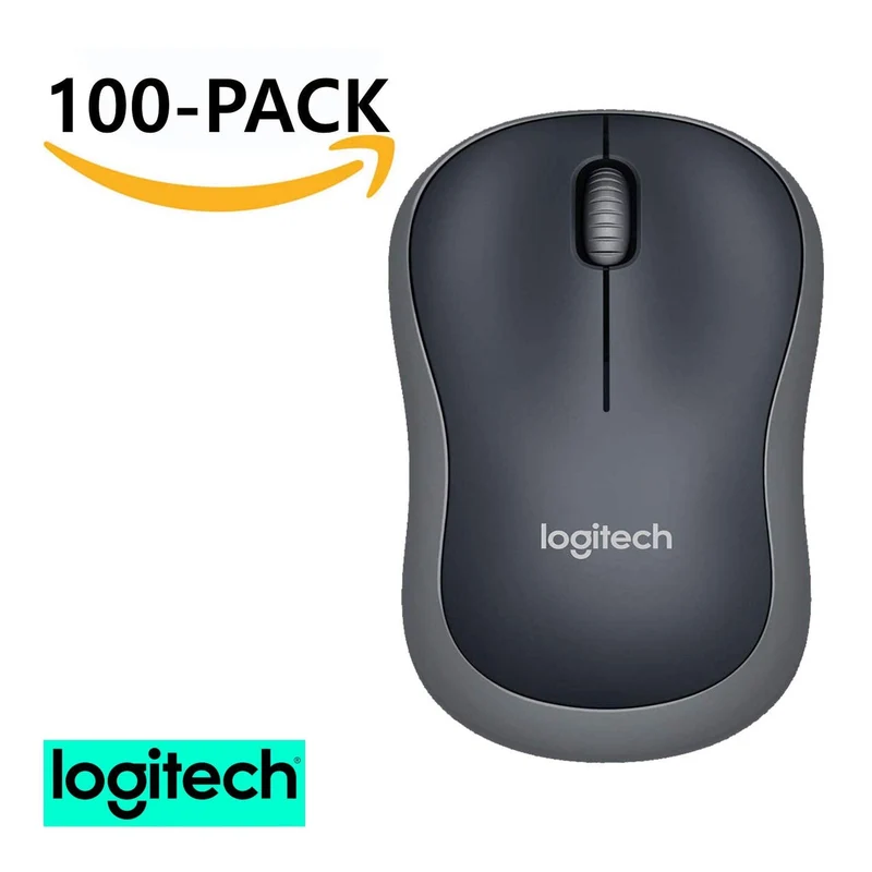Logitech M185 Wireless Mouse for Computers Laptops Fast Scrolling Bundle (100-Pack)