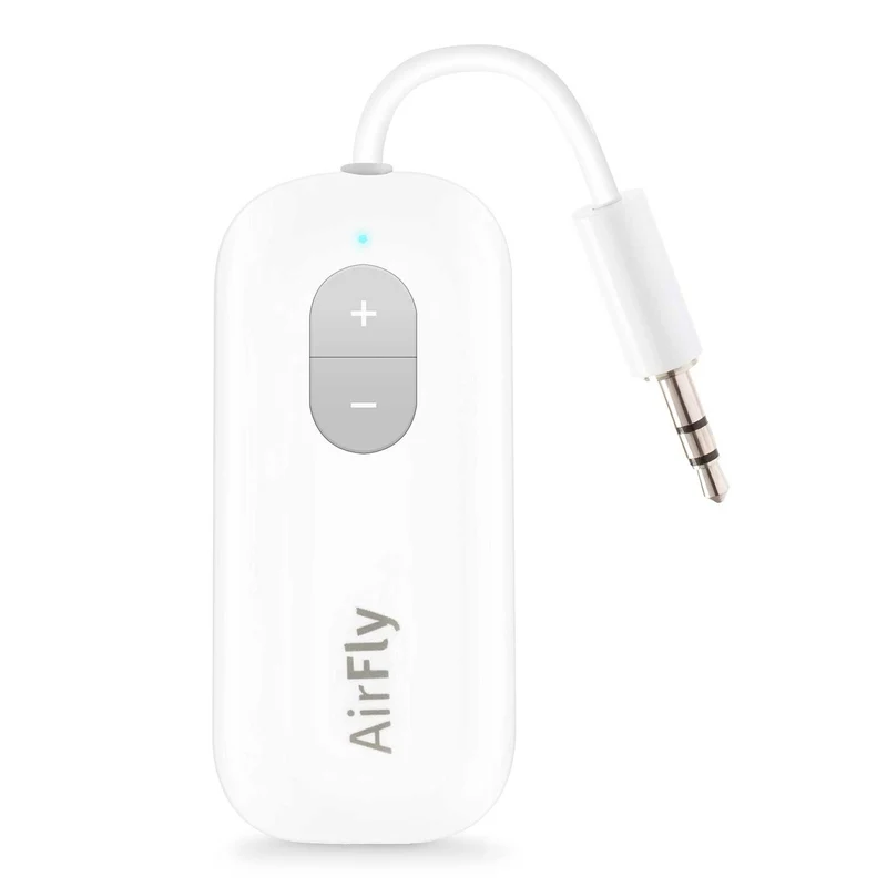 Twelve South AirFly SE, Bluetooth Wireless Audio Transmitter for AirPods/Wireless or Noise-Cancelling Headphones Use with Any 3.5 mm Audio Jack on Airplanes, Gym Equipment or iPad/Tablets