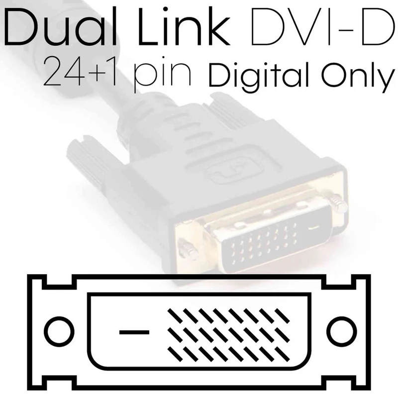 Cmple - DVI Cable 6ft, DVI to DVI Dual Link Monitor Cable Digital (24+1) Male DVI Cable for Gaming PC, Laptop, Projector, DVD, Monitor - Black