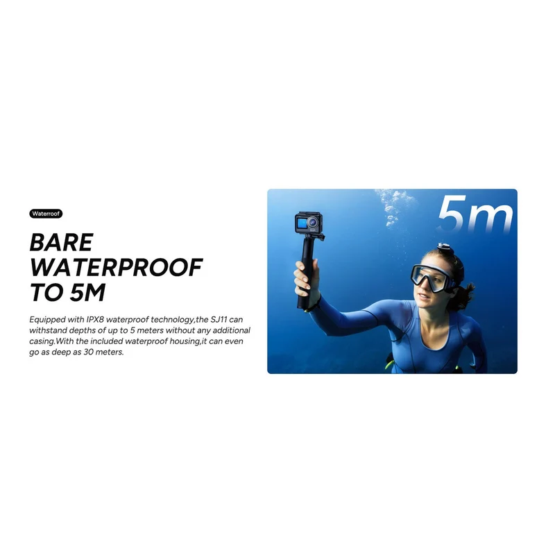SJCAM SJ11 Active 4K 30FPS 5M Body Waterproof Action Camera 6-Axis Gyro Stabilization 2.33‚Ä≥ Touch Screen 2.4G & 5GHz Dual WiFi Supports Live Streaming