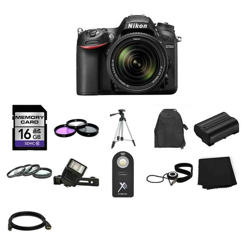 Nikon D7200 Digital SLR Camera w/18-140mm Lens 16GB Full Kit Bundle