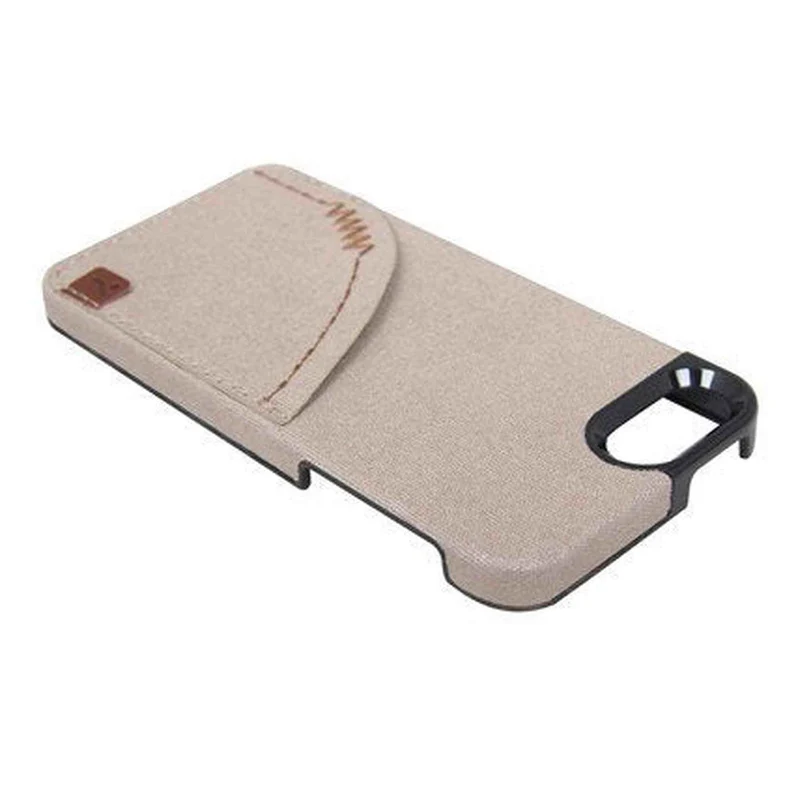 The Joy Factory Denim Premium Denim Hardshell Case with Pocket for iPhone5/5S, CSD112 (Khaki)
