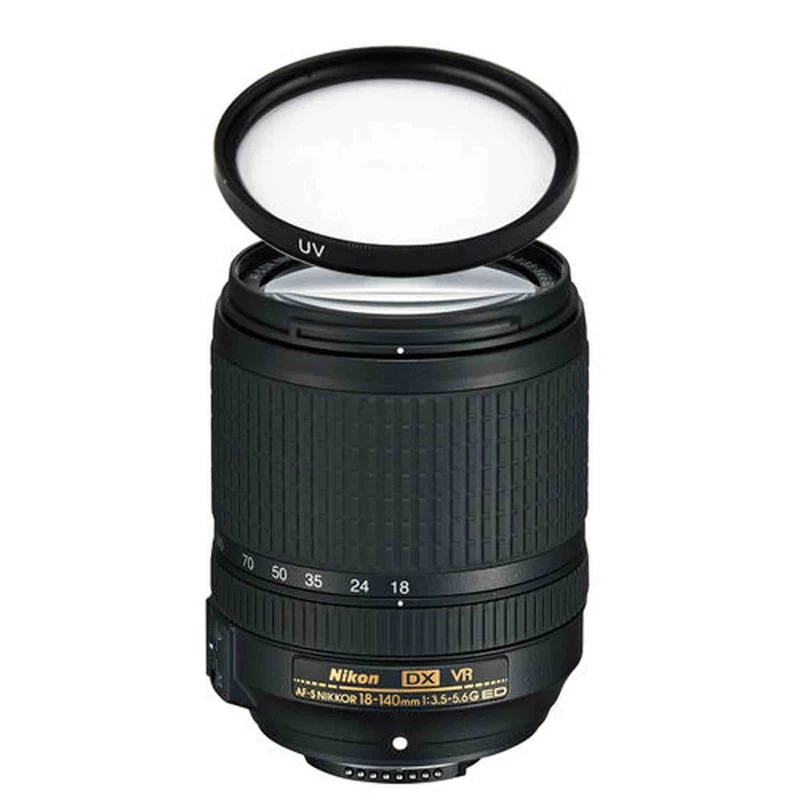 Nikon AF-S DX Nikkor 18-140mm f/3.5-5.6G ED VR Lens w/67mm UV Filter Bundle