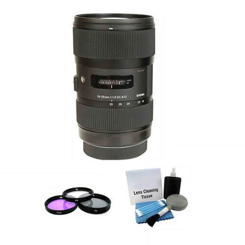 Sigma 18-35mm f/1.8 DC HSM Lens for Nikon + UV Kit & Cleaning Kit Bundle
