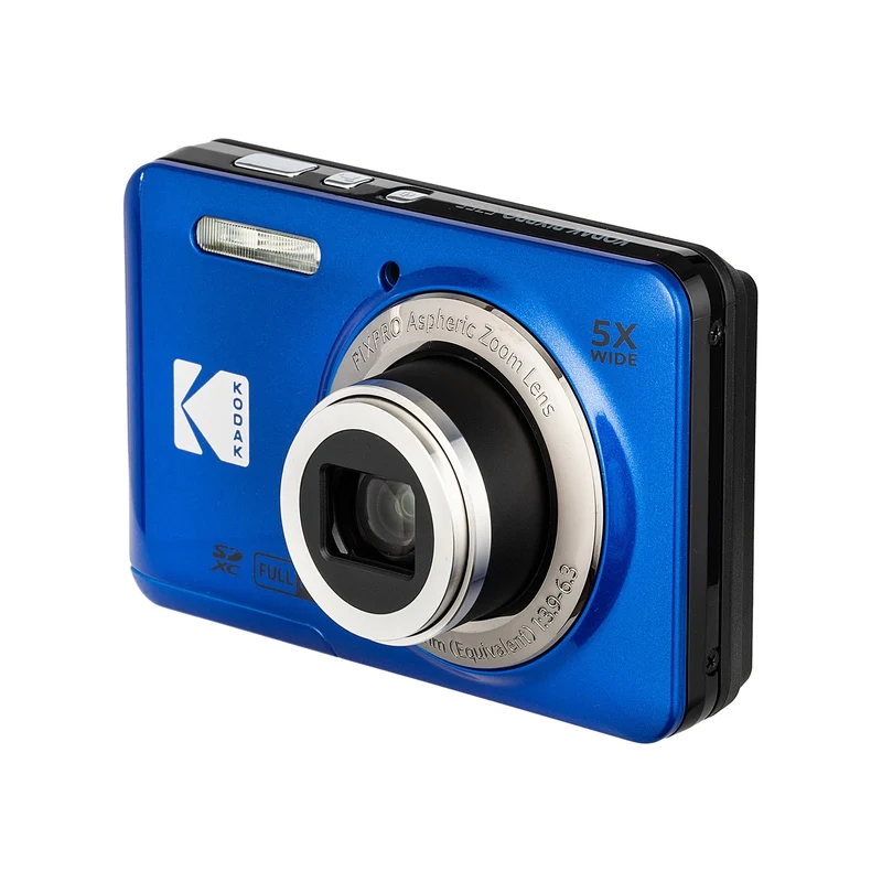 KODAK PIXPRO FZ55-BL 16MP Digital Camera 5X Optical Zoom 28mm Wide Angle 1080P Full HD Video Li-Ion Battery 2.7" LCD Vlogging Camera (Blue)