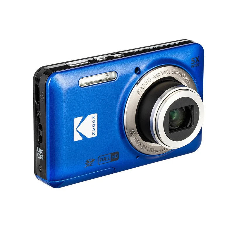 KODAK PIXPRO FZ55-BL 16MP Digital Camera 5X Optical Zoom 28mm Wide Angle 1080P Full HD Video Li-Ion Battery 2.7" LCD Vlogging Camera (Blue)