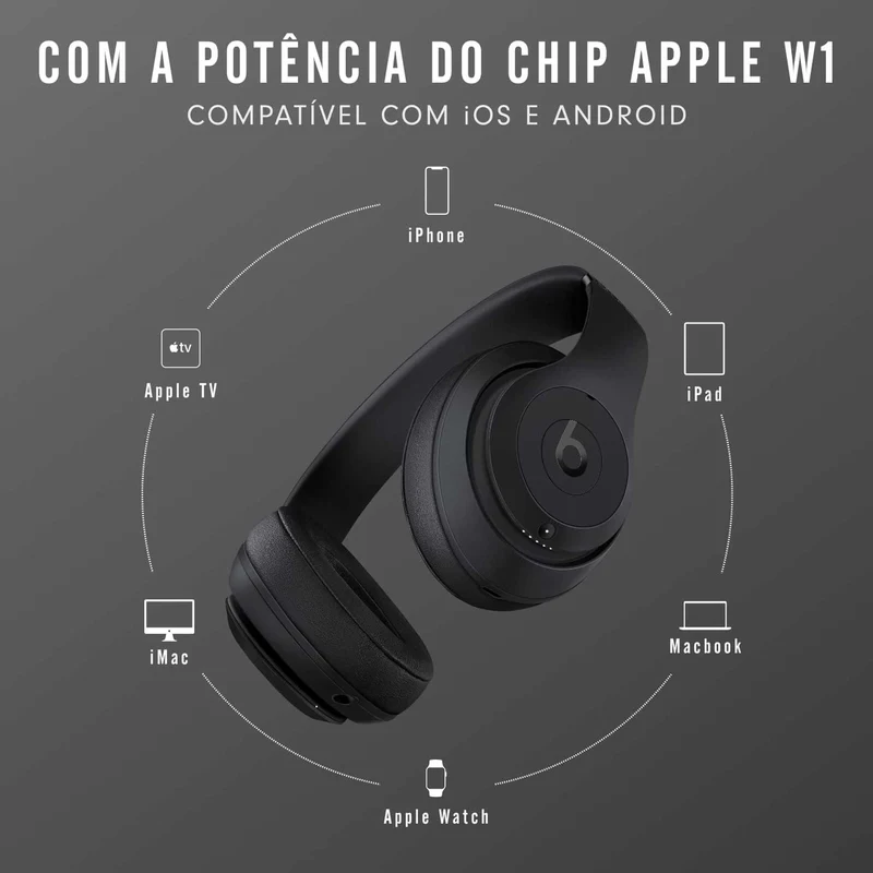 Beats Studio3 Wireless Noise Cancelling Over-Ear Headphones Matte Black (Latest Model)