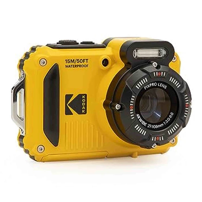 KODAK PIXPRO WPZ2 Rugged Waterproof Shockproof Dustproof WiFi Digital Camera 16MP 4X Optical Zoom 1080P Full HD Video Vlogging Camera 2.7" LCD (Yellow)