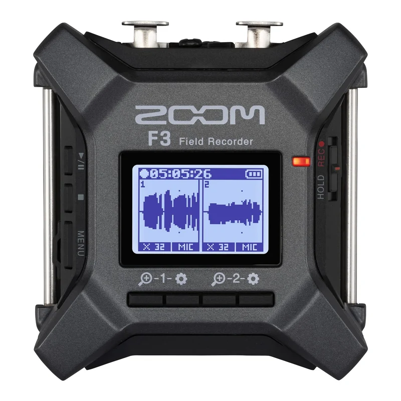 Zoom F3 Professional Field Recorder, 32-bit Float Recording, 2 Channel Recorder, Dual AD Converters, 2 Locking XLR/TRS Inputs, Battery Powered, Wireless Control