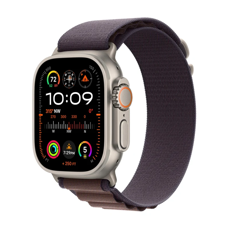 Apple Watch Ultra 2 [GPS + Cellular 49mm] Smartwatch with Rugged Titanium Case & Indigo Alpine Loop Small. Fitness Tracker, Precision GPS, Action Button, Extra-Long Battery Life, Carbon Neutral