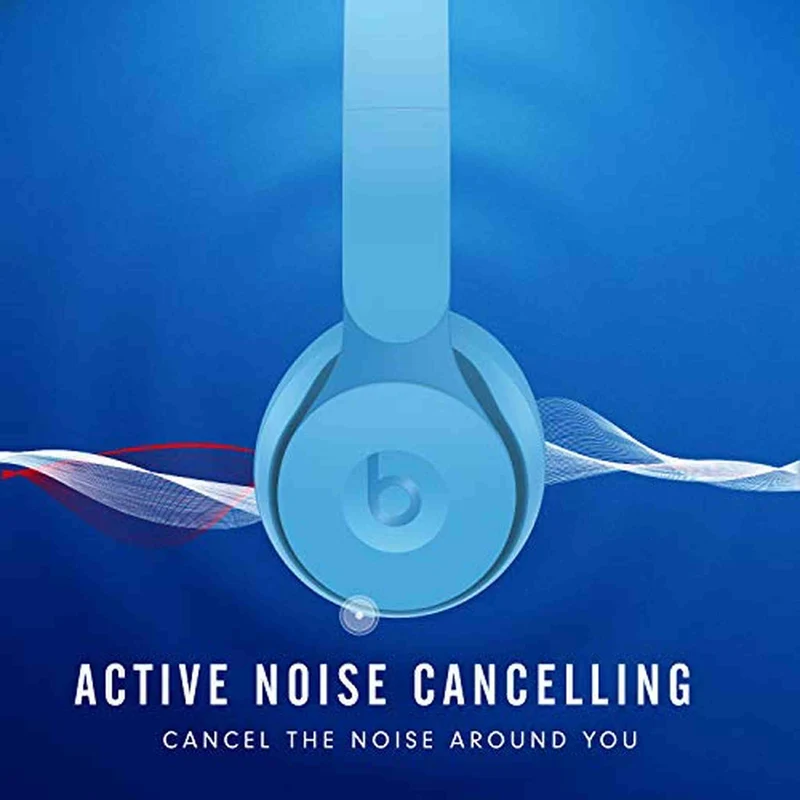 Beats Solo Pro Wireless Noise Cancelling Bluetooth On-Ear Headphones -Light Blue