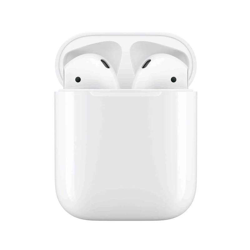 Apple AirPods with Charging Case (2nd Gen) Bundle with Velcro Cable Ties + USB Wall & Car Charger
