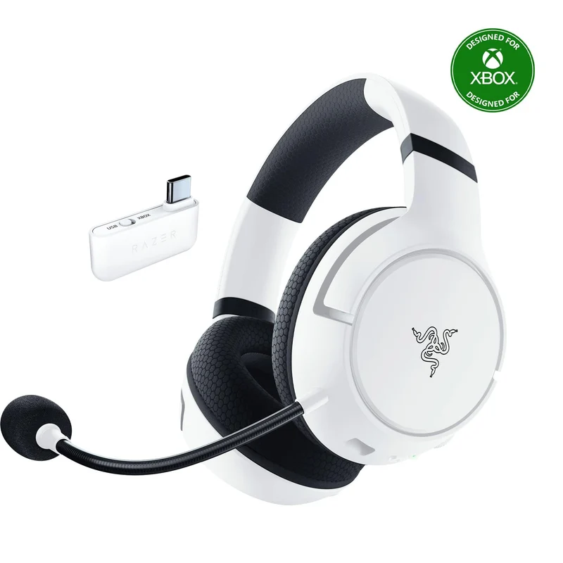 Razer Kaira HyperSpeed Wireless Gaming Headset for Xbox Series X|S, Xbox One, PC: TriForce 50mm Drivers - HyperClear Cardioid Mic - Low Latency Bluetooth - Up to 30 Hour Battery Life - White
