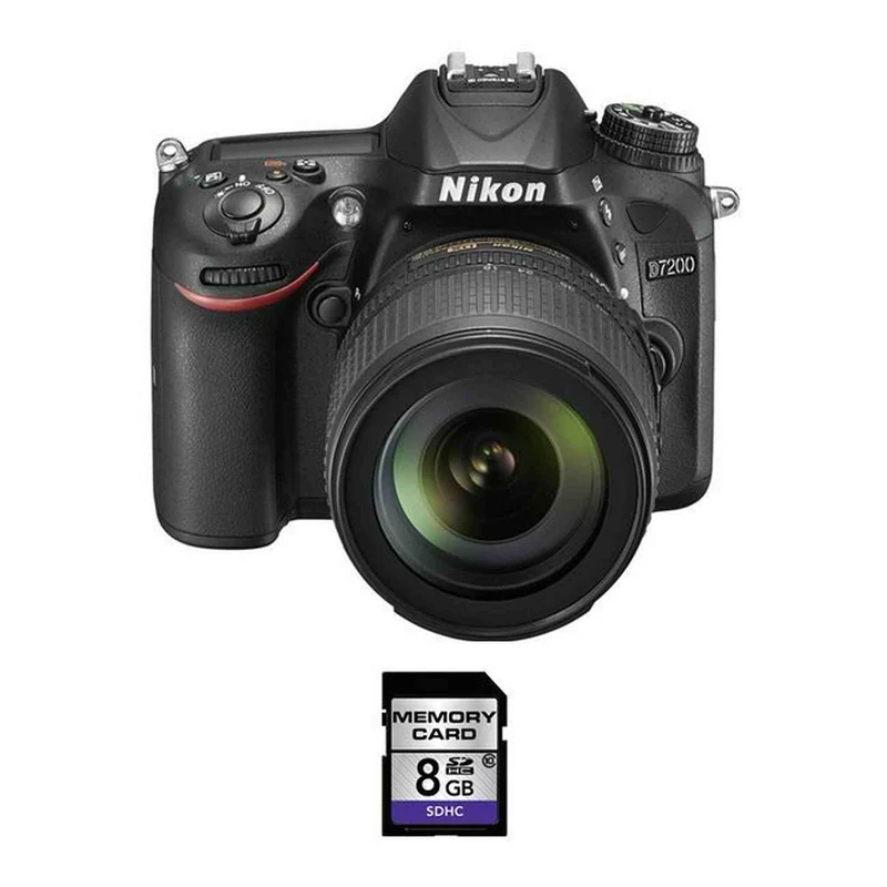 Nikon D7200 DSLR Camera w/18-105mm Lens & 8GB SDHC Card