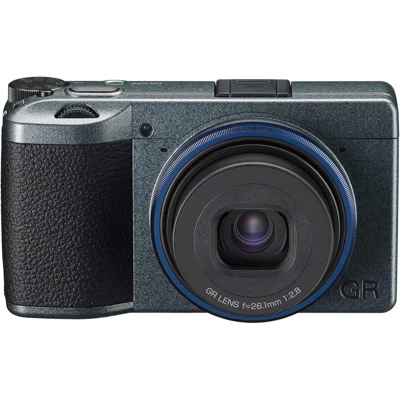 Ricoh GR IIIx Urban Edition, Metallic Gray Body with Navy Blue Ring, Digital Compact Camera with 24MP APS-C Size CMOS Sensor, 40mmF2.8 GR Lens (in The 35mm Format)