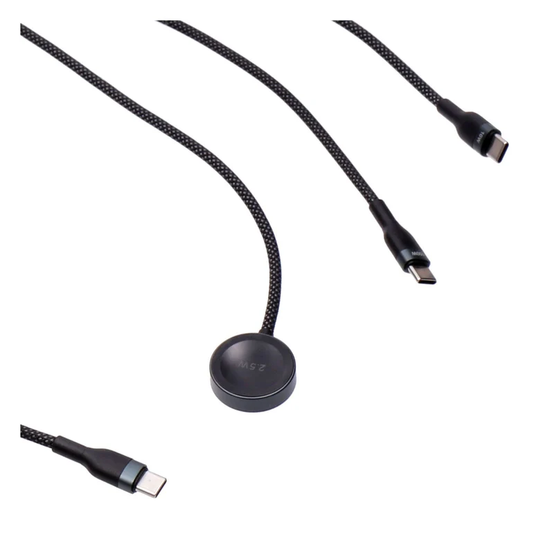 SDL 3 in 1 Lade und Sync-Kabel schwarz passend für Apple Watch, Lightning und USB-C