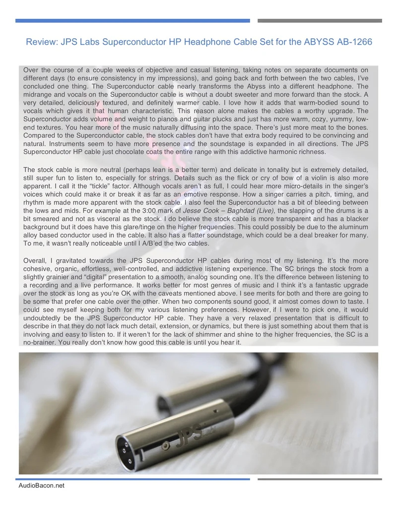Supraleitende HP-Upgrade-Kabel für ABYSS AB1266