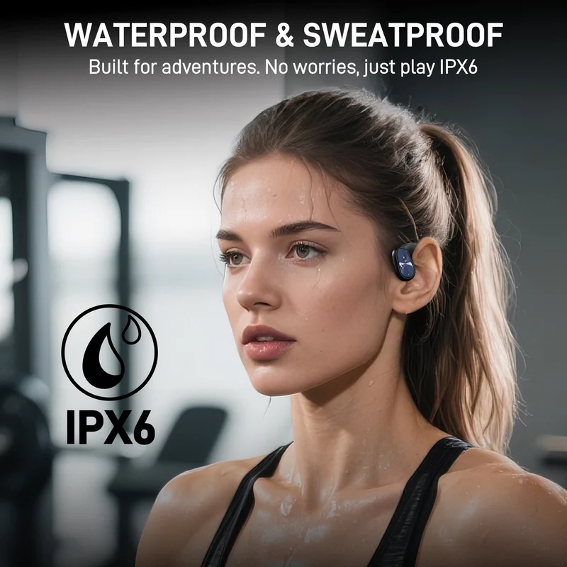 Voistek Wireless Earbuds,Bluetooth 5.4 Open Ear Earbuds with Ear Hooks,Auto Pairing, Touch Control, Built-in Mic, Lightweight Stereo Sound for IOS/Android
