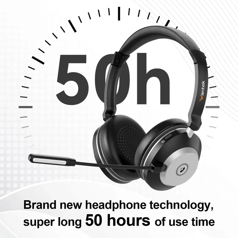 Wantek® WK882BT Noise Canceling Bluetooth Headset for Work