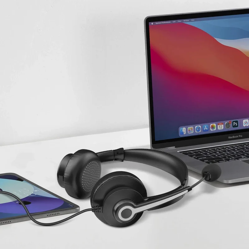 Wantek® h786 dual 3-in-1 Wired Headset USB