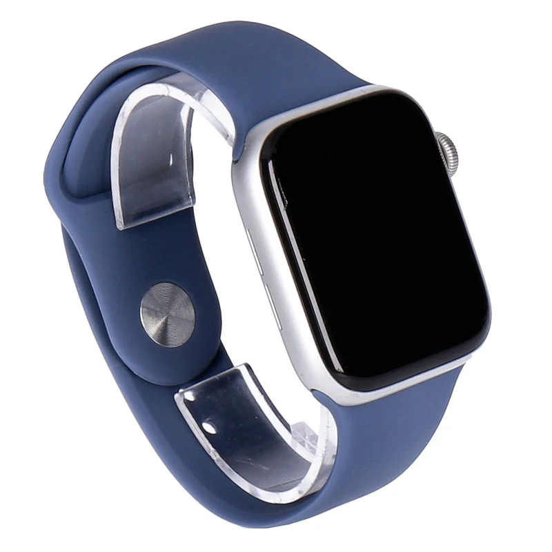 Apple Watch SE 2 44mm GPS Silber Aluminiumgehäuse mit Sportarmband Sturmblau M/L