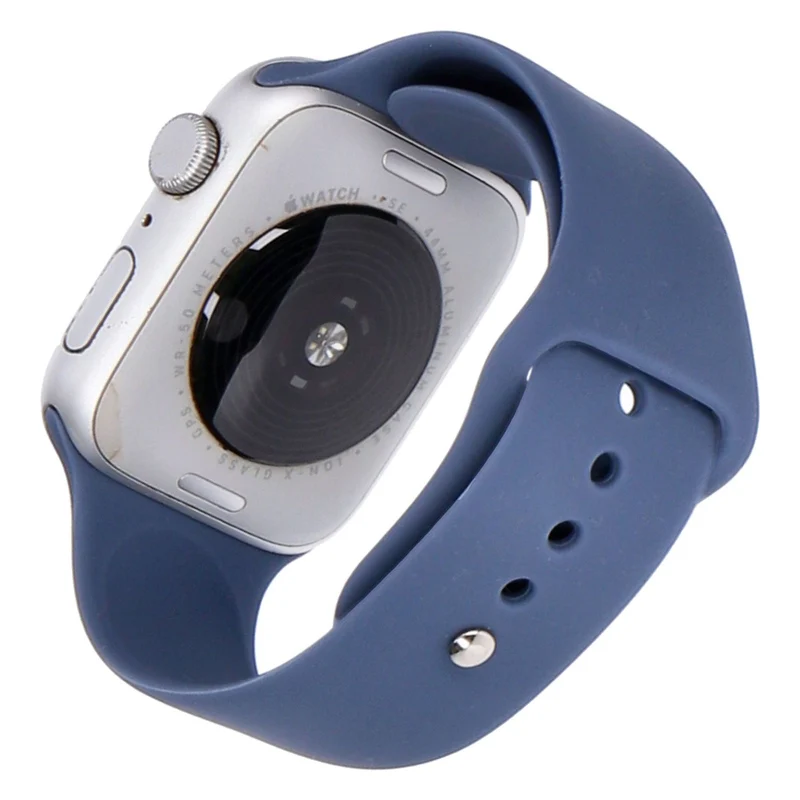Apple Watch SE 2 44mm GPS Silber Aluminiumgehäuse mit Sportarmband Sturmblau M/L