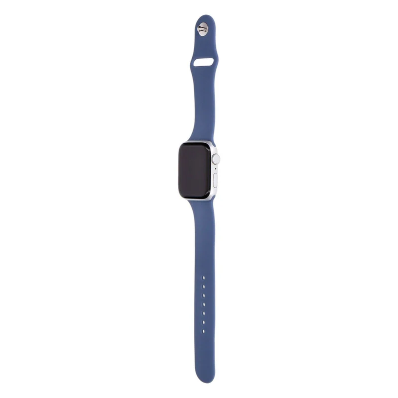Apple Watch SE 2 44mm GPS Silber Aluminiumgehäuse mit Sportarmband Sturmblau M/L