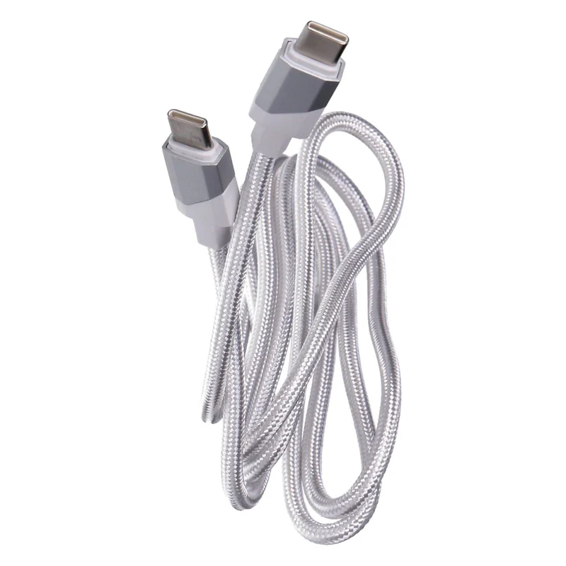 SDL Lade- und Synchonisierungskabel 1,2 m USB-C auf USB-C Stoff ummantelt weiß