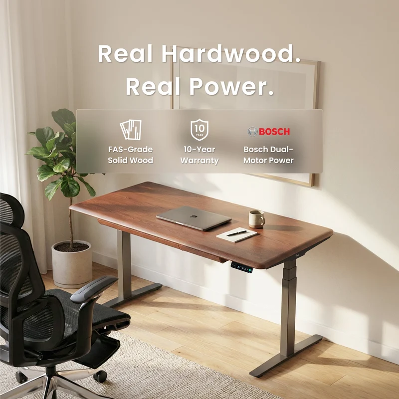 9am HOME Pesk Pro Hardwood Home Office Electric Standing Desk - (American Walnut Top)(1200*750mm)