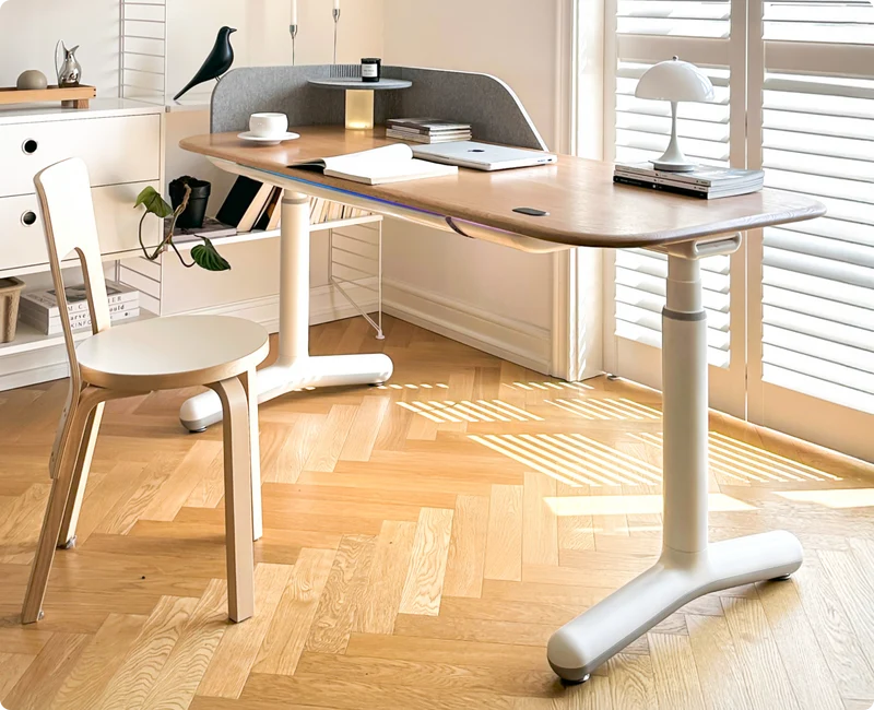 9am HOME Dora Pro Hardwood Smart Electric Standing Desk - (White Birch Plywood Top)(1400*700mm)